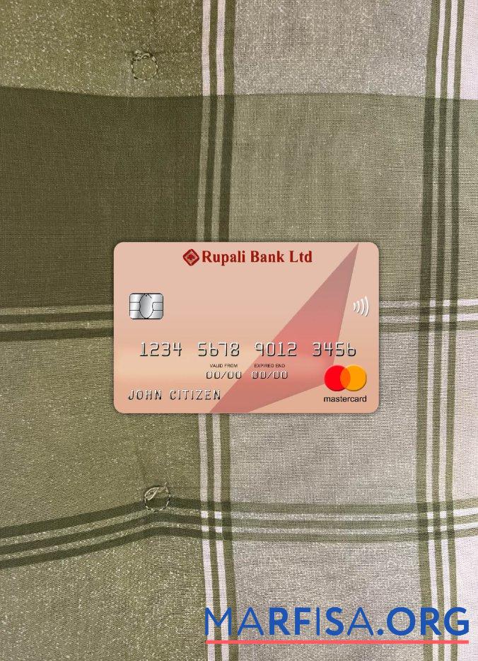 Blank Bangladesh Rupali bank mastercard photolook front example
